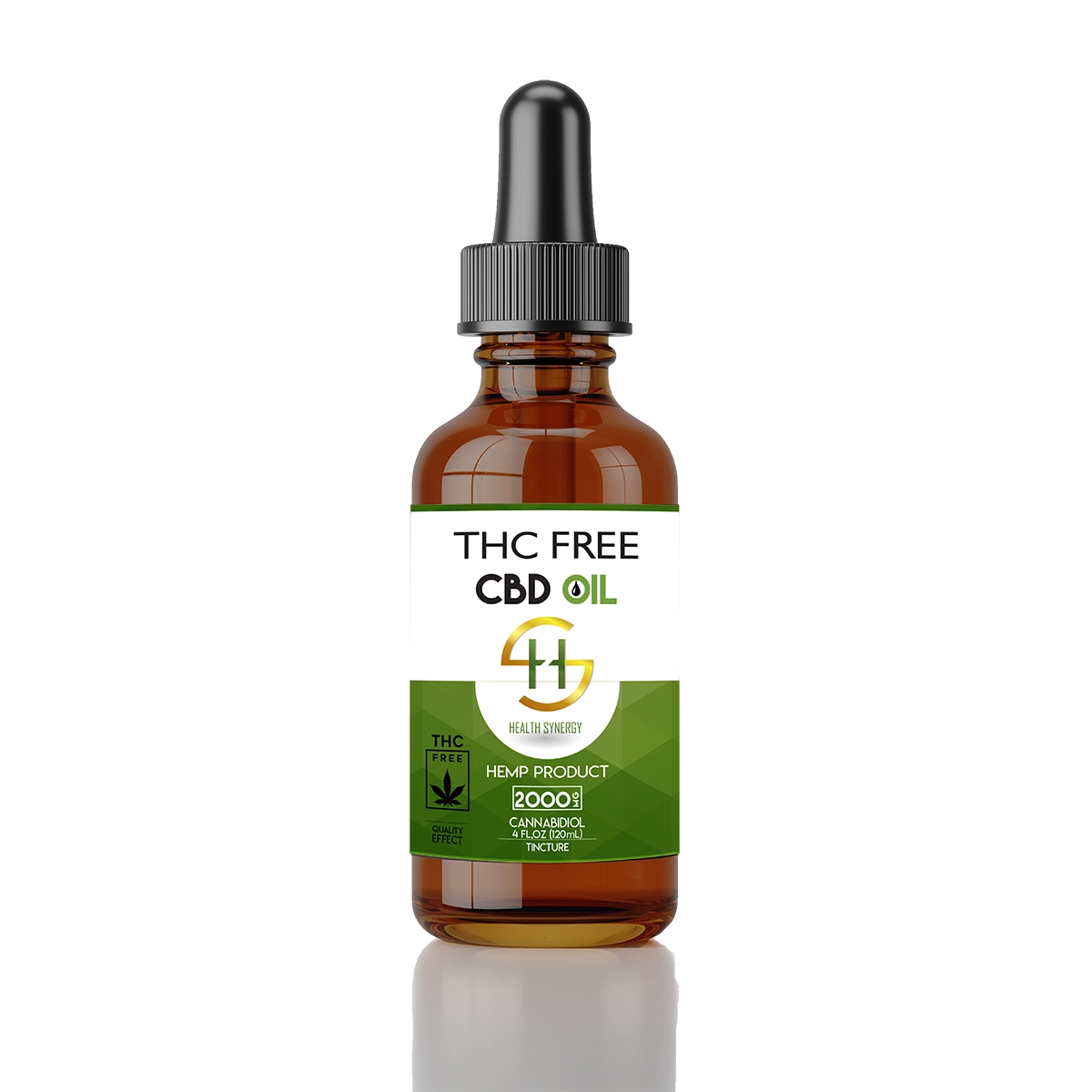 Health Synergy THC Free Broad Spectrum 2000mg CBD Oil – natural hemp extract tincture for stress relief, relaxation, and daily wellness – 120ml bottle.