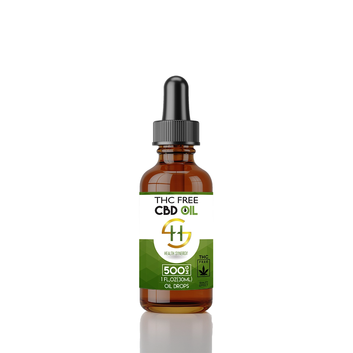 Health Synergy THC Free Broad Spectrum 500mg CBD Oil – natural hemp extract tincture for stress relief, relaxation, and daily wellness – 30ml bottle.