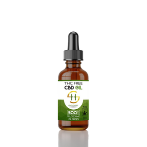 Health Synergy THC Free Broad Spectrum 500mg CBD Oil – natural hemp extract tincture for stress relief, relaxation, and daily wellness – 30ml bottle.