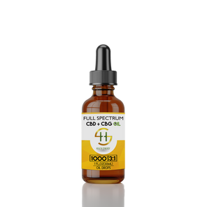 Health Synergy Full Spectrum 1000mg CBD and CBG Oil – natural hemp extract tincture for stress relief, relaxation, and daily wellness – 30ml bottle.